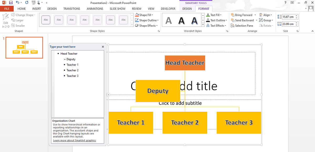 SmartArt Design and Format