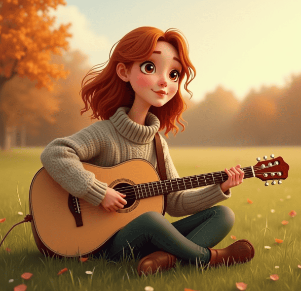 Pixar Art Lass in Autumn English Countryside
