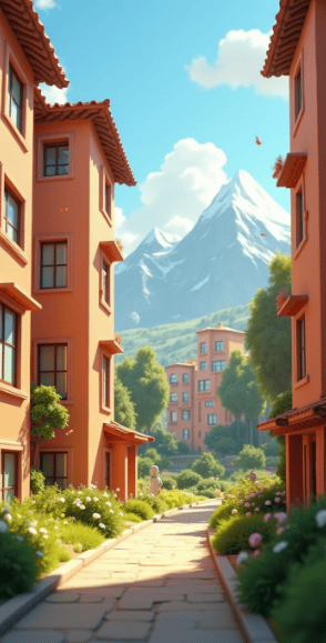 3D Pixar Inspired Apartment Landscape