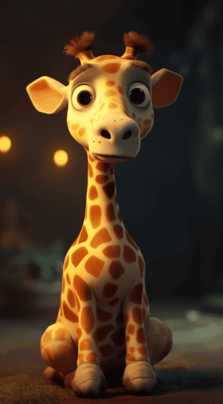 8K Pixar-Style Giraffe Art