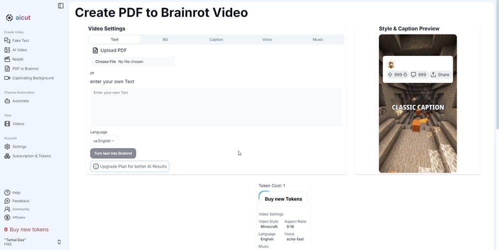 PDF to Brainrot AI