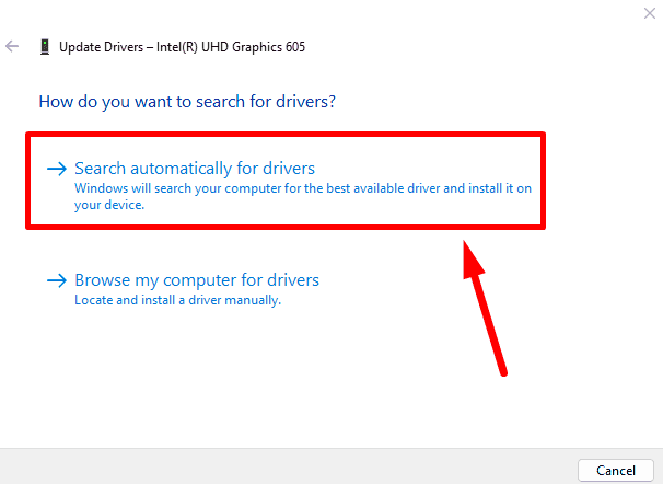 Search automatically for drivers