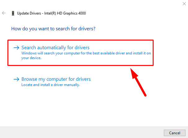 Search automatically for drivers