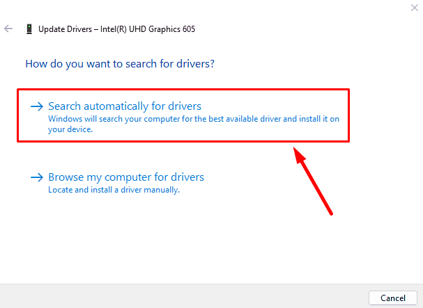 Search automatically for drivers