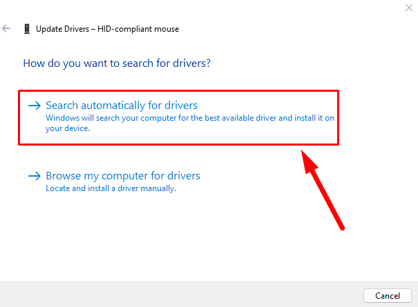 Search automatically for drivers