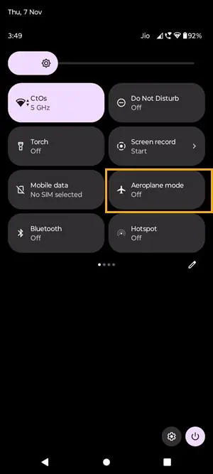 airplane mode