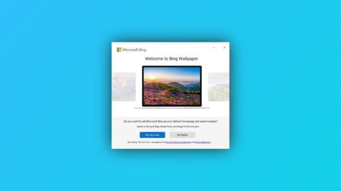 Bing Wallpaper app header