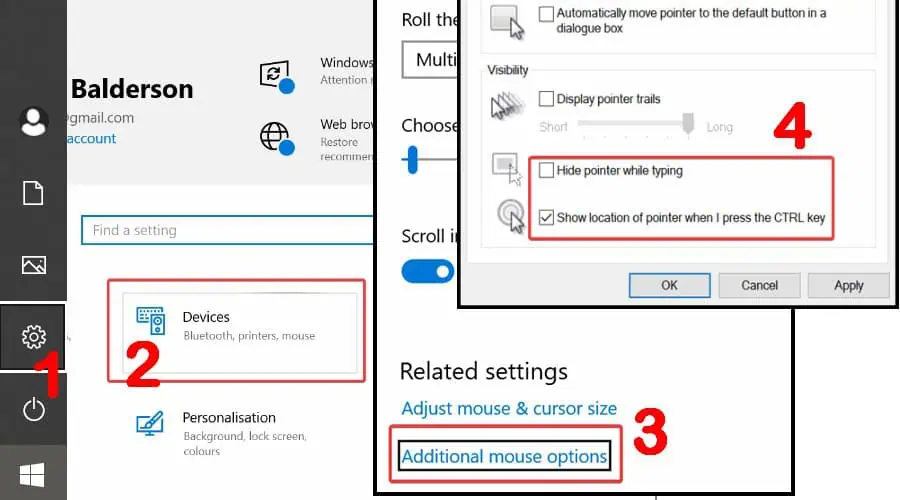 Windows 11 cursor settings