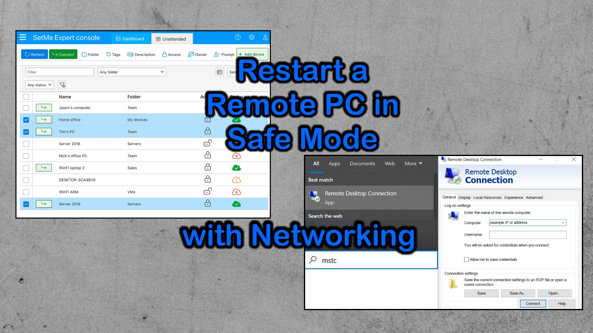 How to Restart a Remote PC in Safe Mode with Networking