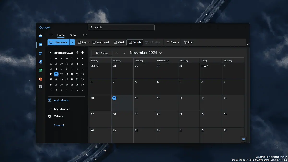 Windows 11's new, unified Outlook and Calendar app.