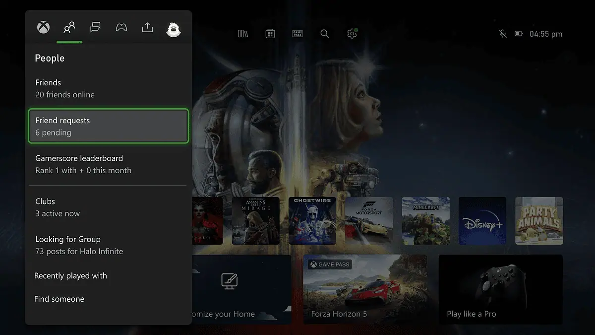 Xbox friend request feature