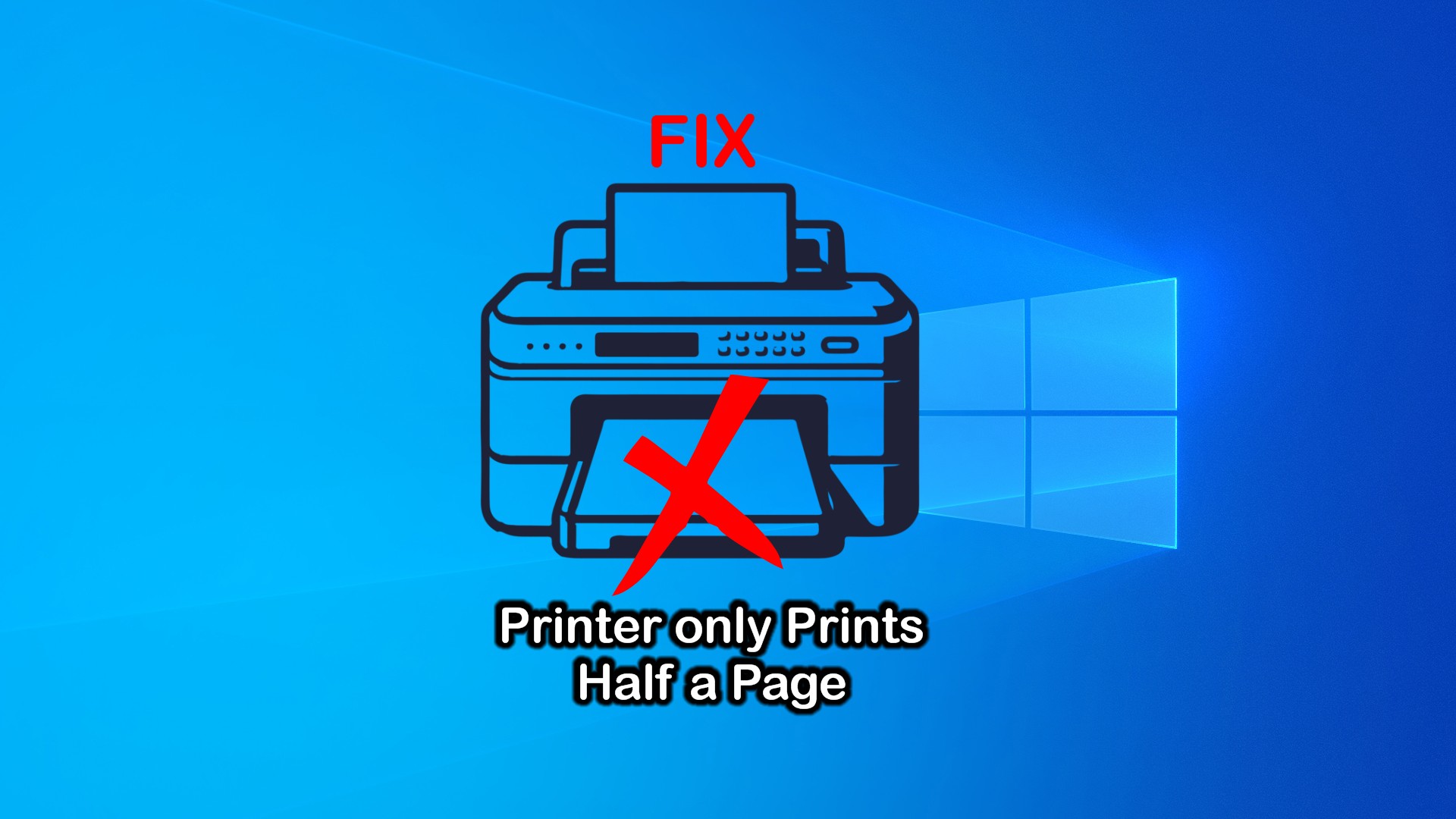 Printer Prints Half Page