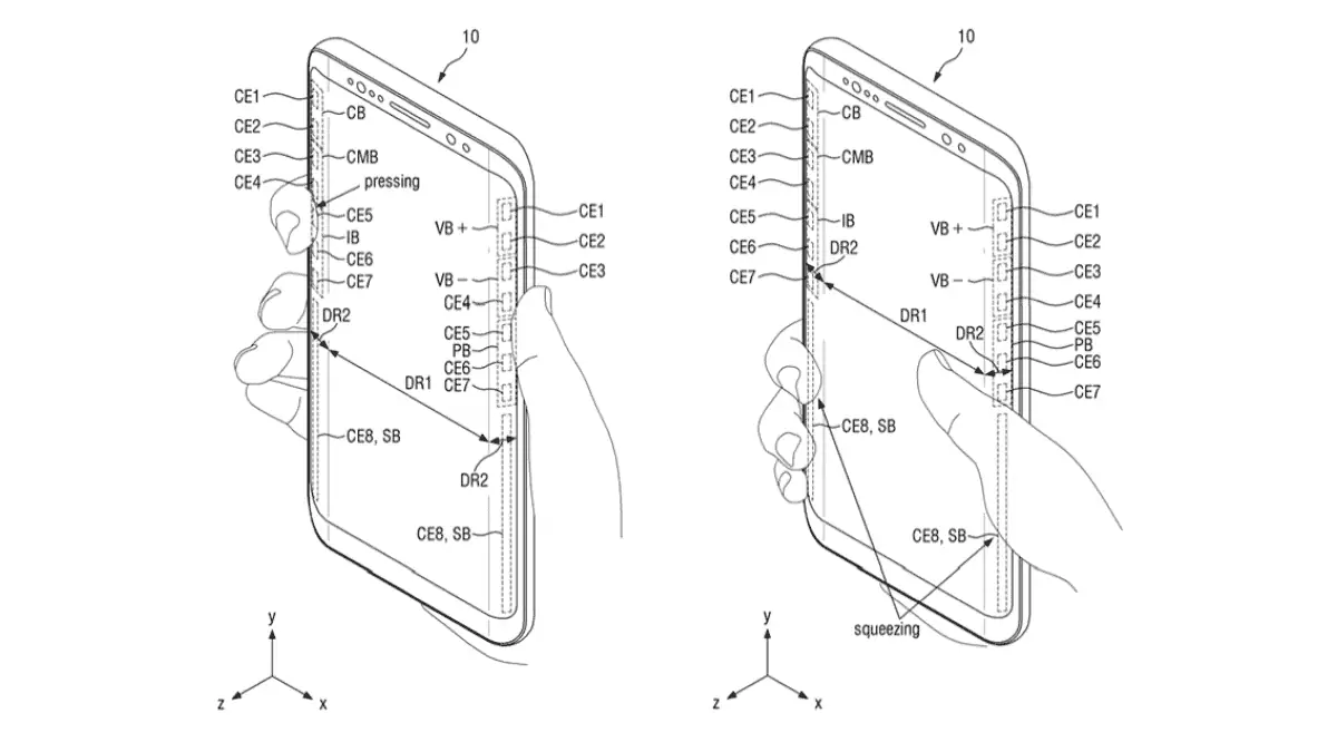 Samsung's patent, vibration points