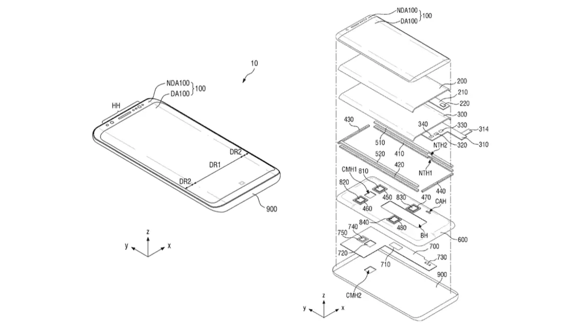 Samsung's patent, vibration points