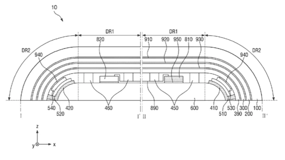 Samsung's patent, vibration points