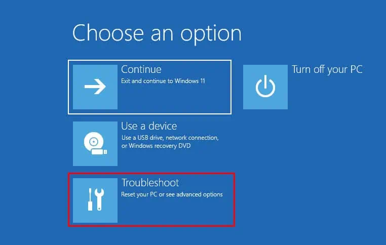 troubleshoot screen