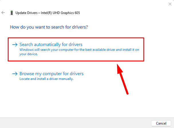 Search automatically for drivers