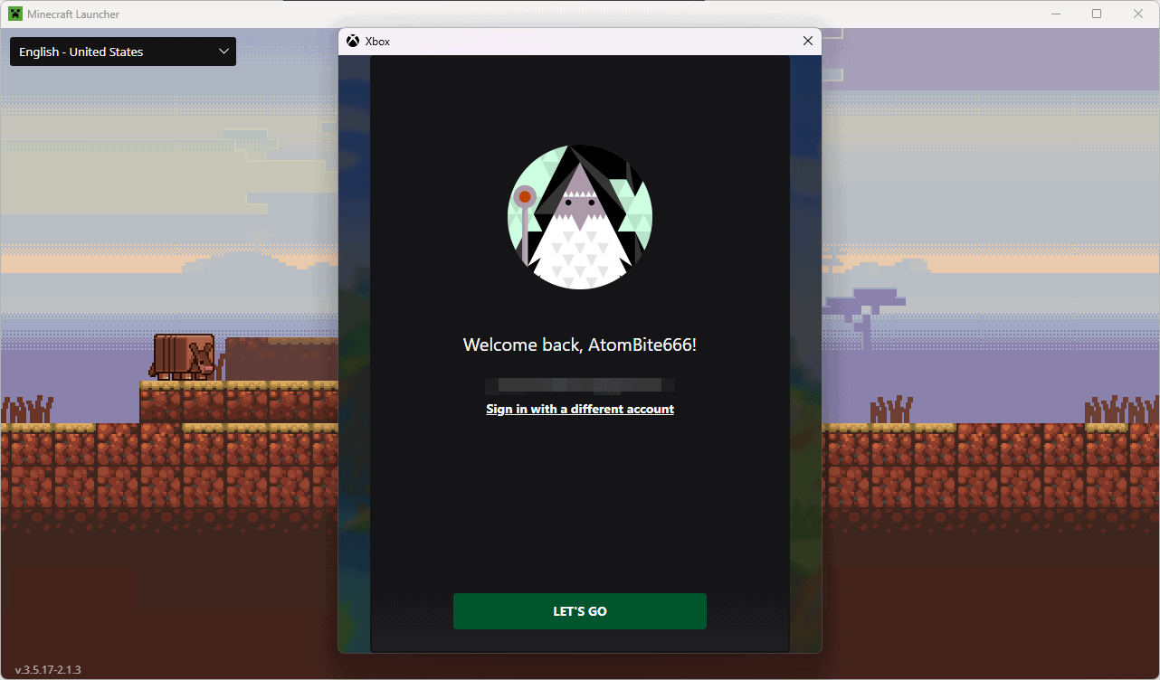 Minecraft Microsoft login