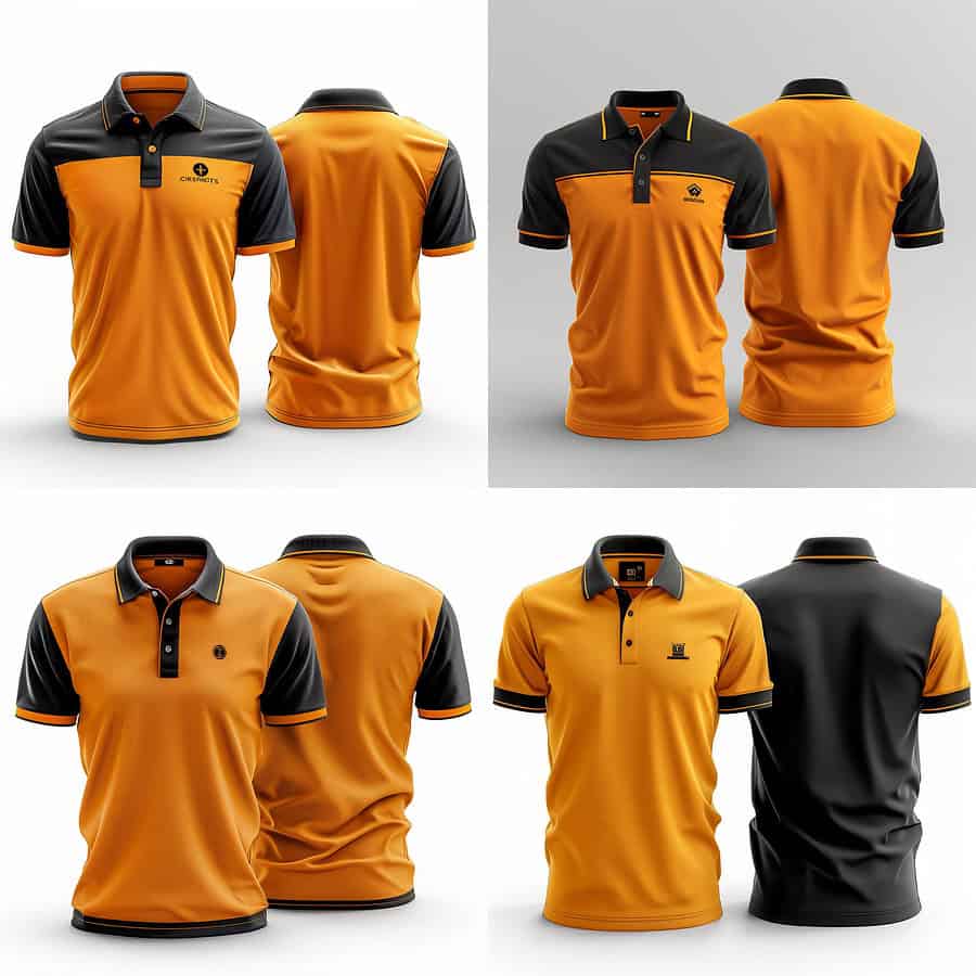 Orange and Black Polo Shirt Design