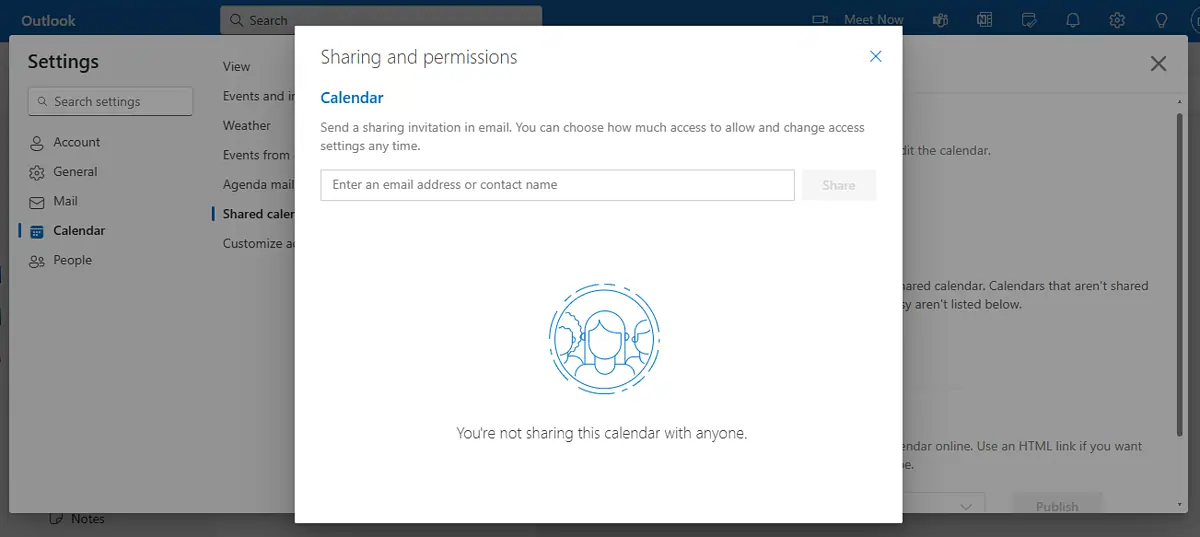 Sharing and Permissions tab