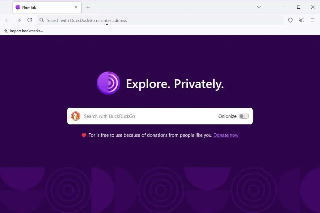 Tor browser UI