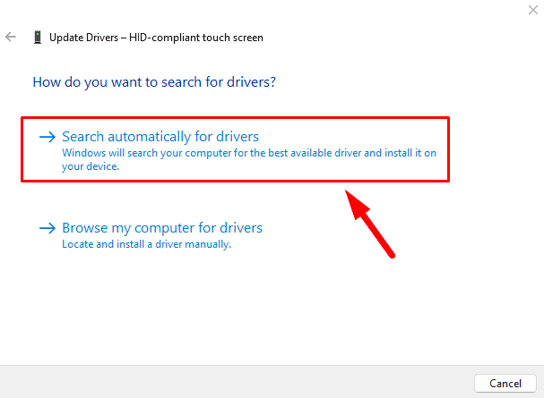 Search automatically for drivers