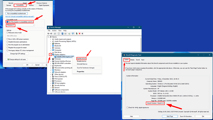 DirectX 12 is Not Supported on Your System. Try Running Without the or Command Line Argument