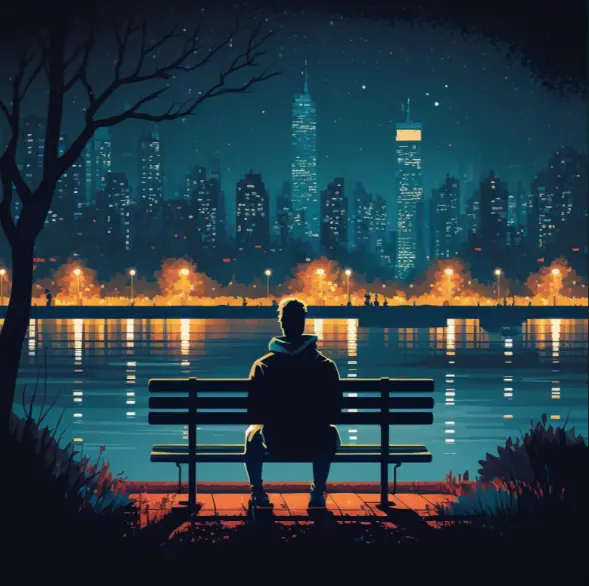 A Man Sitting on a Bench