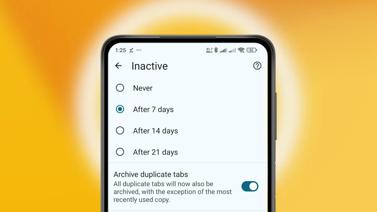 Archive duplicate tabs, Chrome on Android
