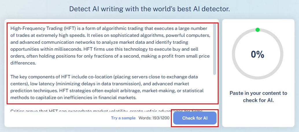 check for ai