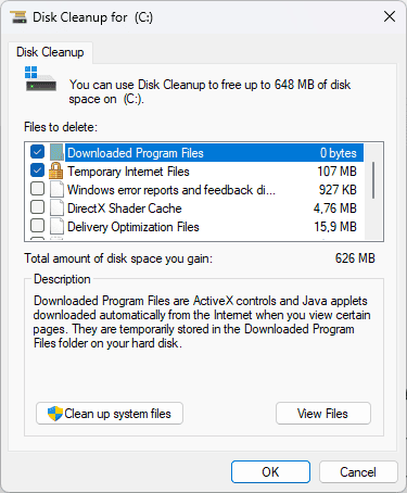 Disk CLeanup windows