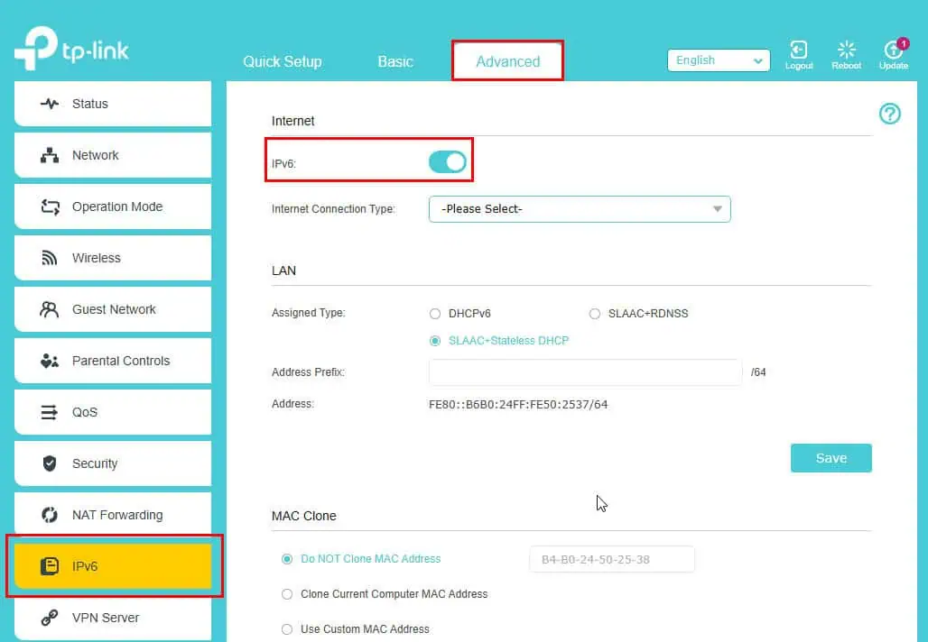 enable ipv6