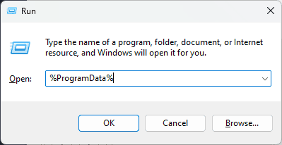 Program data command in RUn