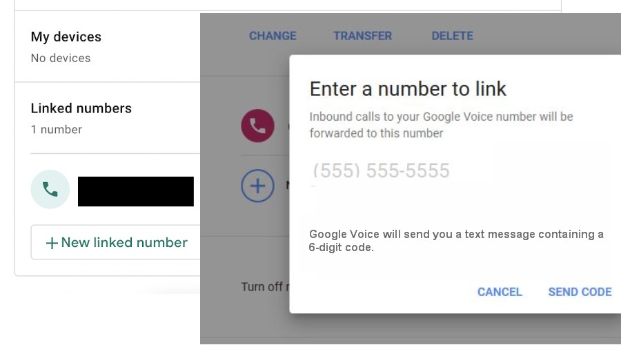 Link number on Google Voice