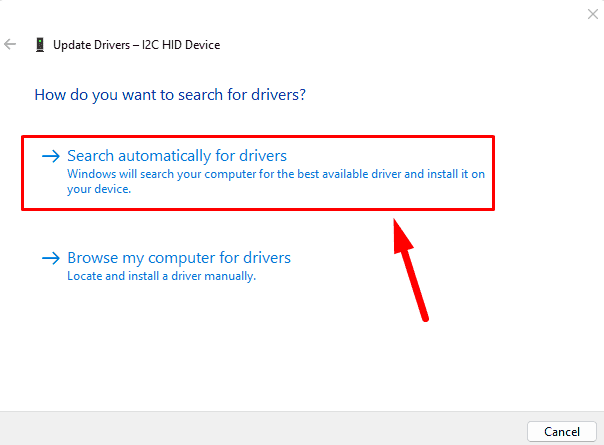 Search automatically for drivers