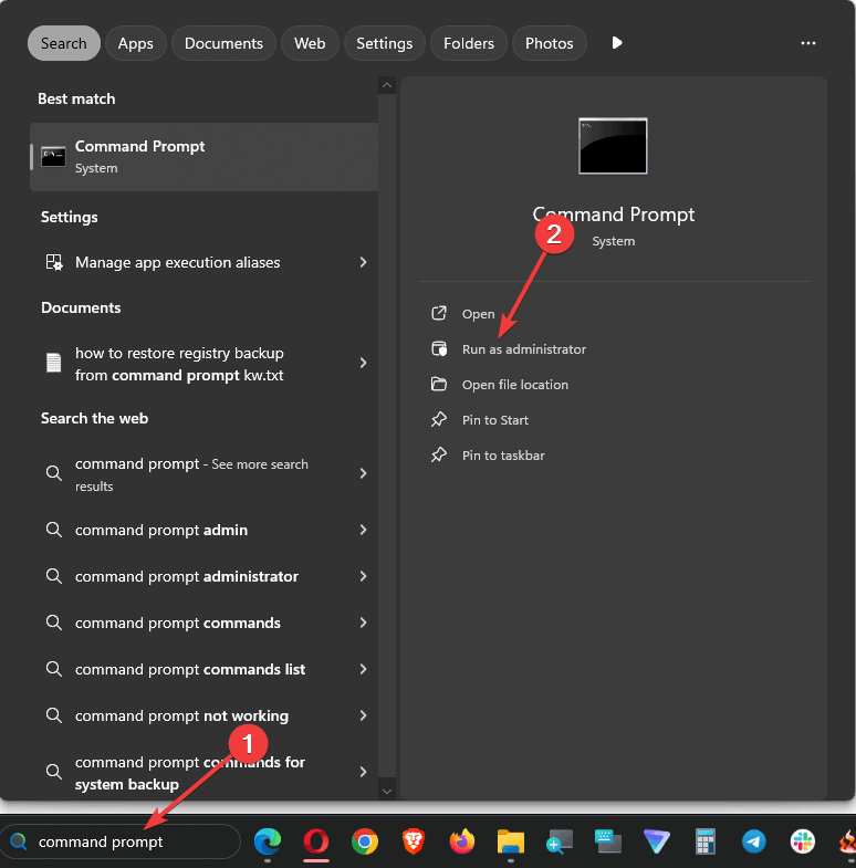 Command Prompt with admin rights