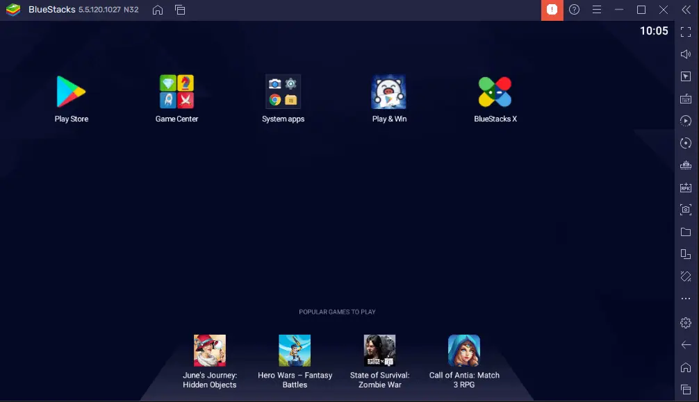 Bluestacks interface