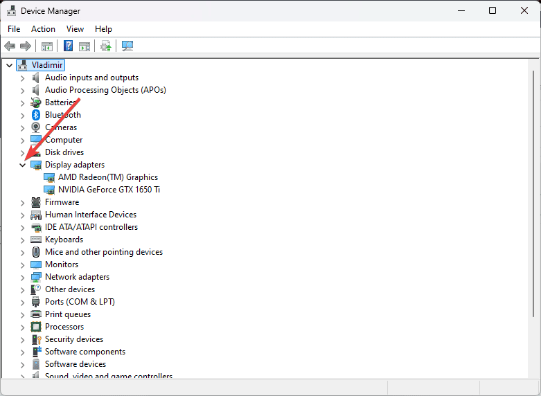 Device Manager Windows 11 Graphics Cards