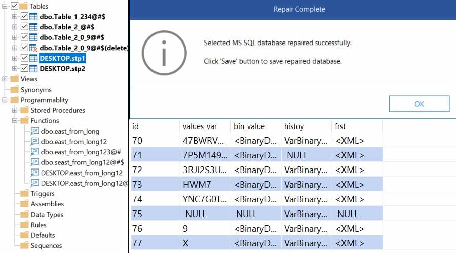 Preview recorded data