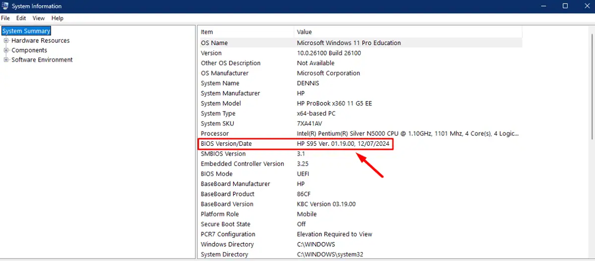 BIOS Version/Date