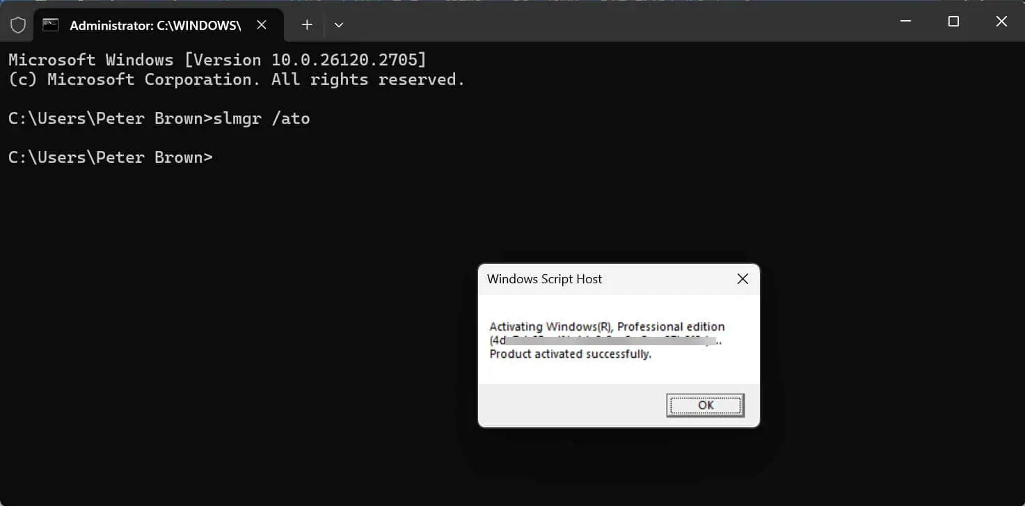 Activating Windows through Command Prompt