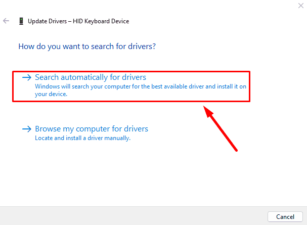 Search automatically for drivers