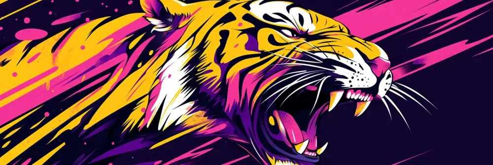 Angry Yellow Tiger as Car Decals