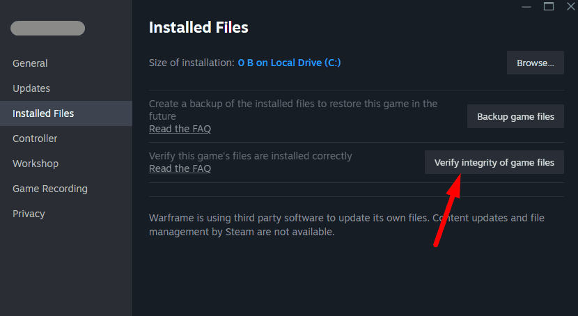 Verify Integrity of Game Files