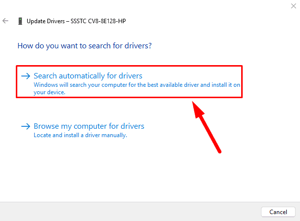 Search automatically for drivers