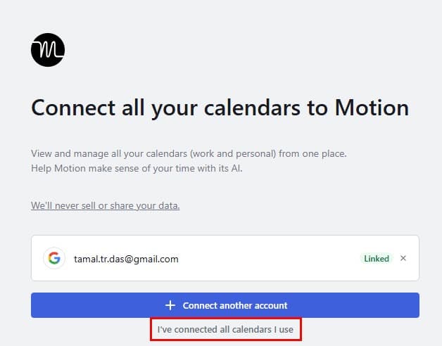 I've connected all calendars I use