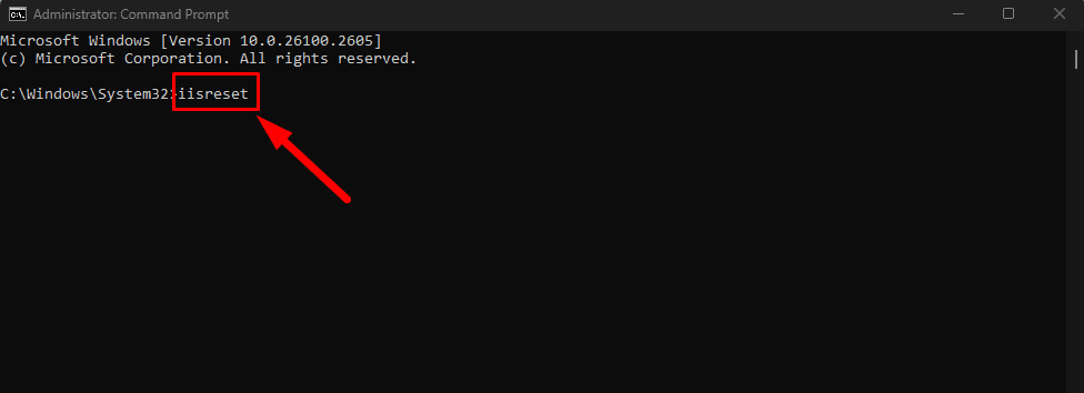 Type iisreset