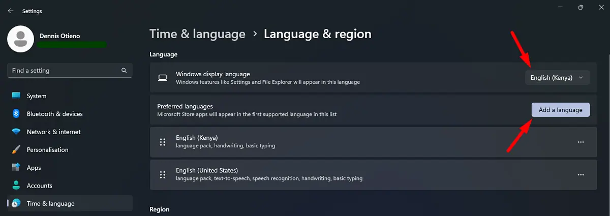 Select a Default Language