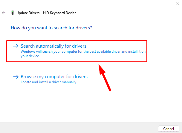 Search automatically for drivers