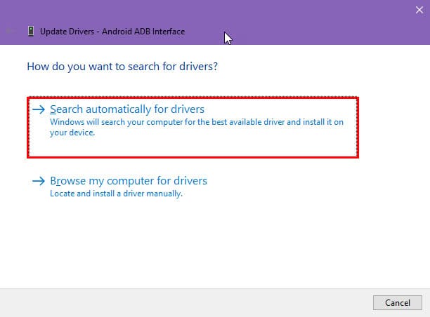 Search automatically for drivers